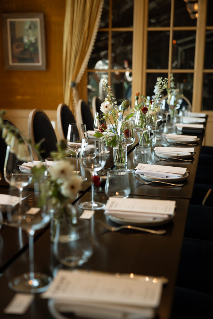 A stunning table setting at Klocke Estate Winery in Hudson, NY. 